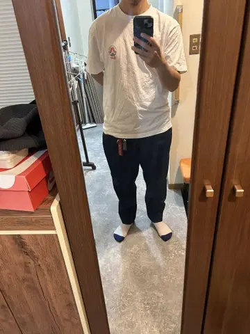 워크맨 네이비 와이드 팬츠