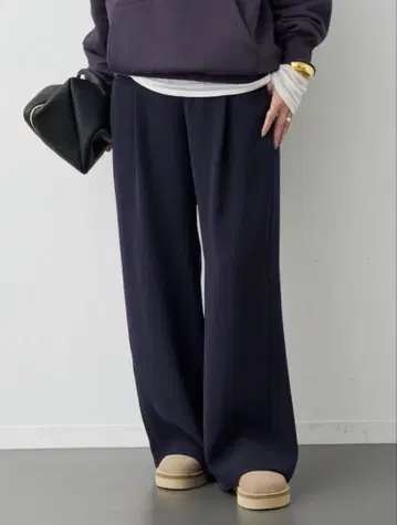 Deuxieme Classe 이지 와이드 팬츠 네이비 36