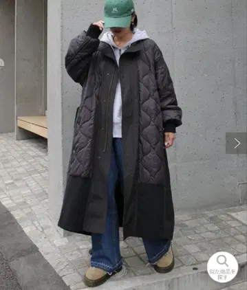 [ etsinta/에신타 ] 절개 맥시 밀리터리 코트 블랙