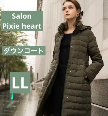 LL 카키 SALON Pixie Heart 스와로스키 다운 코트