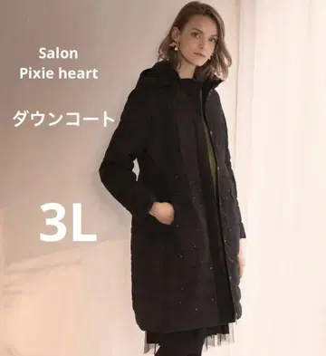 3L 블랙 SALON Pixie Heart 스와로스키 다운 코트