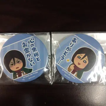 미카사 2종 세트 진격의 거인 x 일러스트야 캔뱃지