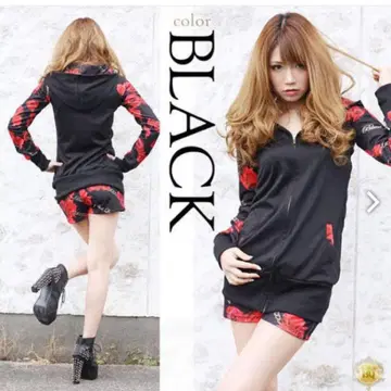 블랙퀸 꽃무늬 셋업 아라아라계 갸루 가루라 y2k 가레오