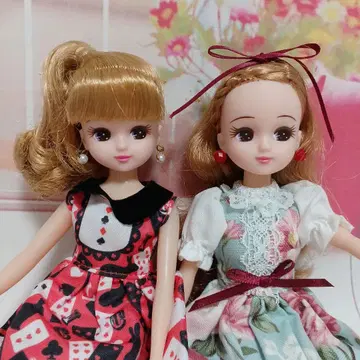리카짱 인형 2체 의상 포함 카드놀이 원피스, 아가씨 코디