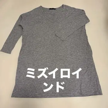 mizuiro-ind 그레이 V넥 긴팔 튜닉