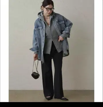 라운지 드레스 빅 데님 셔츠