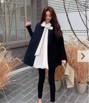 [새상품급] birthday bash 케이프 리본 블라우스