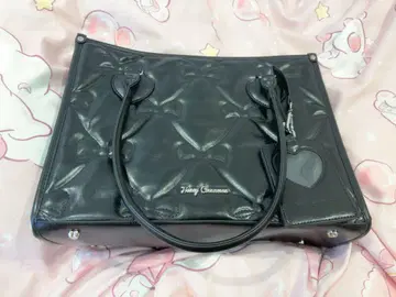 Honey Cinamon 교통카드 지갑 포함 퀼팅 토트 블랙