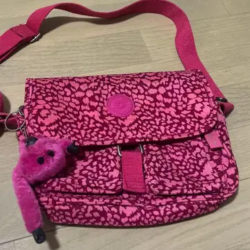 Kipling 레오파드 무늬 y2k 숄더백 헤이세이 핑크