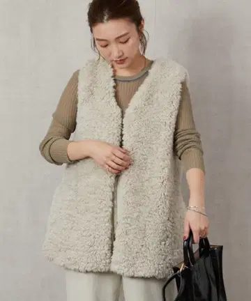 FREAK'S STORE web 한정판 에코 퍼 베스트 프리 사이즈