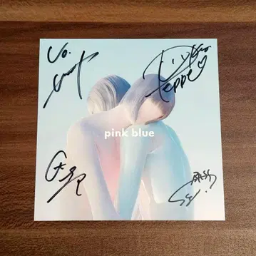 [ 친필 사인 ] 녹황색사회 pink blue 자켓 카드