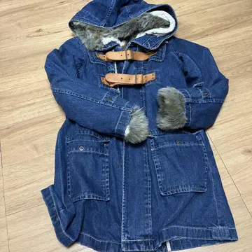 데님 후드 부착 자켓 프리 사이즈