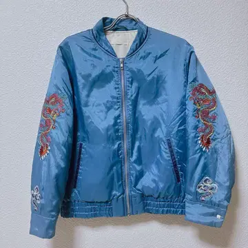 [RNA] 새상품급 드래곤 자수 파랑 스카잔 자켓 광택 y2k