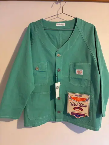 [ 새상품 미사용 ] 민트색 코튼 데님 자켓 프리 사이즈
