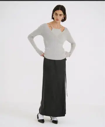 정품 CLANE 2WAY ADJUST WRAP SKIRT