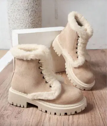 최종 가격 인하 25 퍼 통굽 레이스업 부츠 어그 부츠 복슬복슬
