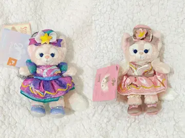 홍콩 디즈니 개원 20주년 한정판 리나벨 키링 봉제 인형 2세트