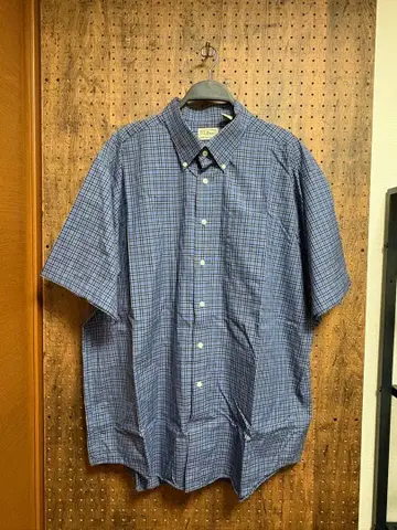 L.L.Bean 반팔 셔츠 XL 블루 계열 체크