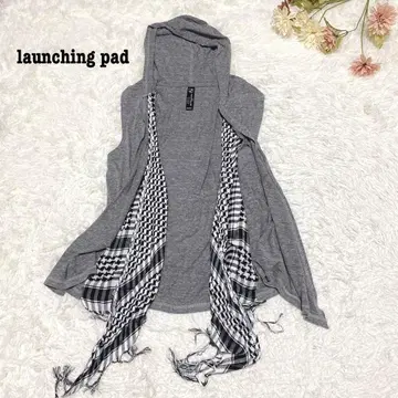 s.990 [런치 패드] 베스트 슬리브리스 가디건 그레이 M