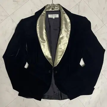 레어 CARVEN 칼벤 포멀 벨벳 테일러드 자켓 금색 옷깃