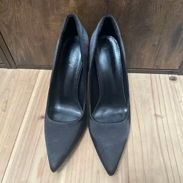 블랙 스틸레토 하이힐 10cm