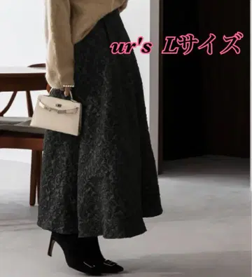 새상품급! ur's 자카드 플레어 스커트 (블랙) L 사이즈 레이나 호시