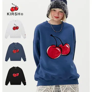KIRSH 체리 자수 크루넥 후드티