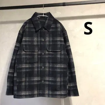 새상품급 유니클로 오버 셔츠 자켓 체크 S 남녀 공용
