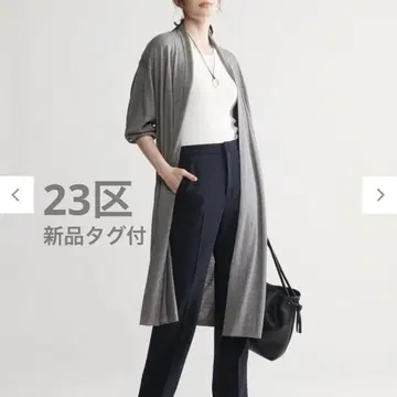 [택 포함 새상품] 23구 울 100% 롱 가디건 그레이 38 M