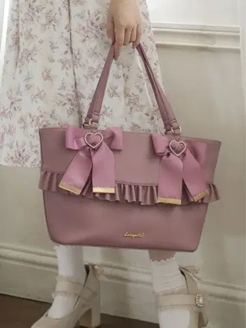 LODISPOTTO 로디스포토 반짝반짝 하트 리본 토트백