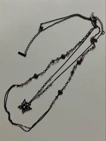 ANNA SUI 목걸이 블랙 보라색 핑크