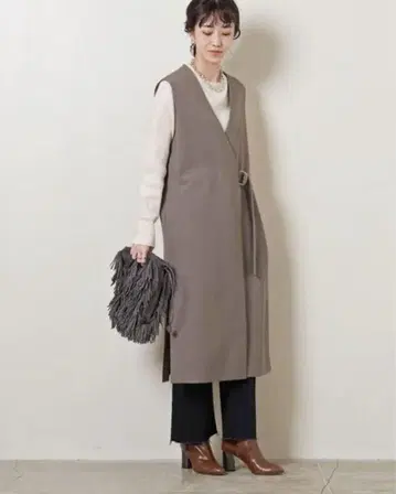 UNITED ARROWS 유나이티드 애로우즈 베이지 롱 베스트