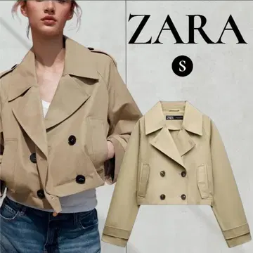 새상품급 ZARA 숏 트렌치코트 자켓 S 인기 완판템! ZARA