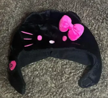 헬로키티 팬캡 모자 블랙 헤이세이 갸루 하모니랜드