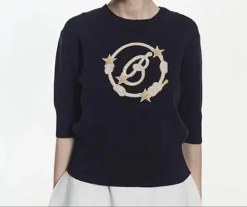Bibiy. B. STELLAR KNIT 네이비 반팔 니트
