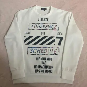 화이트 그래픽 프린트 맨투맨