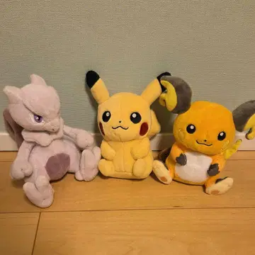 포켓몬 봉제 인형 세트 뮤우 피카츄 라이츄