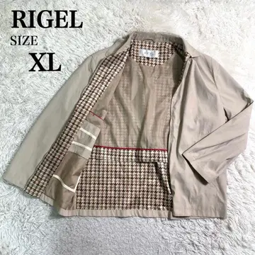 RIGEL 리겔 집업 자켓 하운드투스 체크 패턴 베이지 LL 사이즈