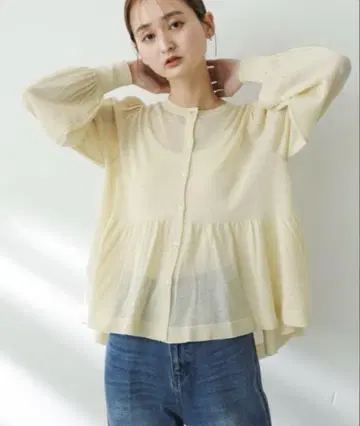 [ 새상품급 ] 센스 오브 플레이스 어반 리서치 시어 페플럼 가디건 F