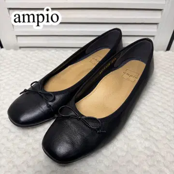 새상품급 ampio 밸리 슈즈 리본 블랙 일본제 23.5