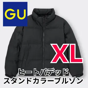 새상품급 GU (지유) 히트 패디드 스탠드 카라 블루종 블랙 XL 사이즈