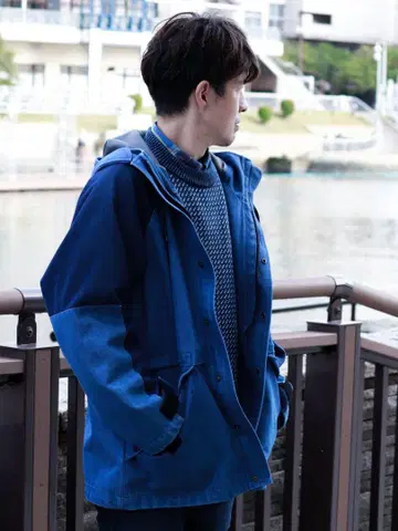 DUFFER INDIGO 더 더퍼 3 레이어 마운틴 후드티