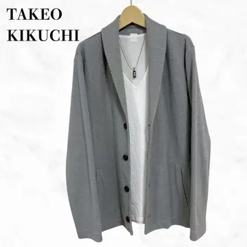 TAKEO KIKUCHI 가디건 상의 그레이 테일러드 자켓