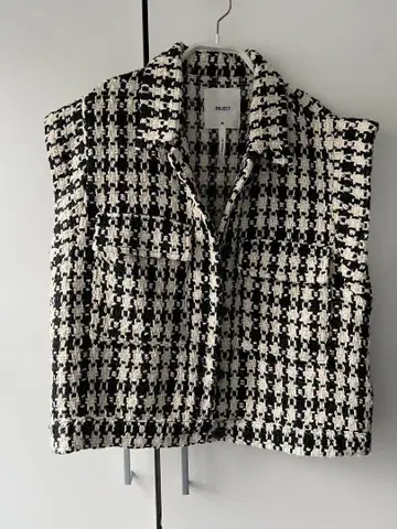 OBJECT 트위드 베스트 사이즈 36 ASOS 하운드투스 체크 무늬