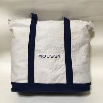 MOUSSY 토트백 화이트/네이비