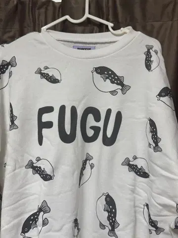 FUGU 복어 프린트 맨투맨 punyus 사이즈 2