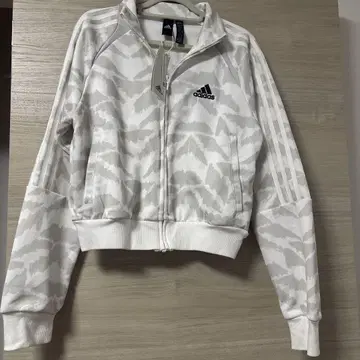 미사용 새상품 adidas 카모 패턴 집업 자켓 저지 화이트