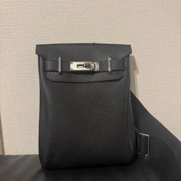 블랙 천연 가죽 숄더백