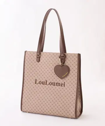 미개봉 새상품 LouLoumei 하트 참 포함 토트백 브라운 계열