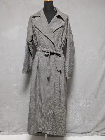 로렌 louren 글렌체크 패턴 벨티드 코트